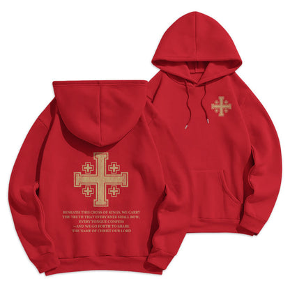 Cross of Kings Faith Statement Fleece Lined Polyester Hoodie
