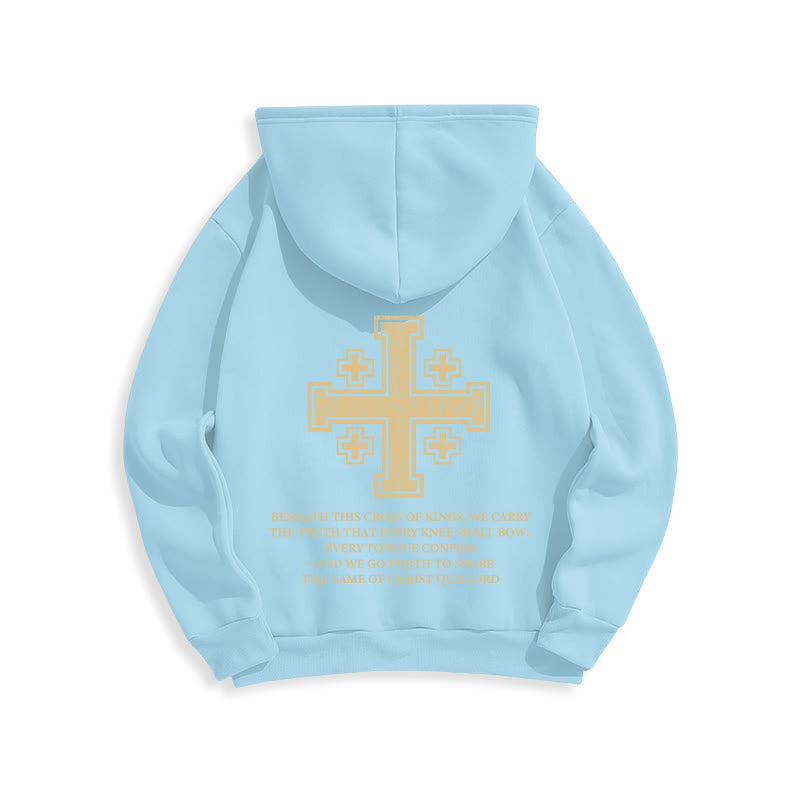 Cross of Kings Faith Statement Fleece Lined Polyester Hoodie