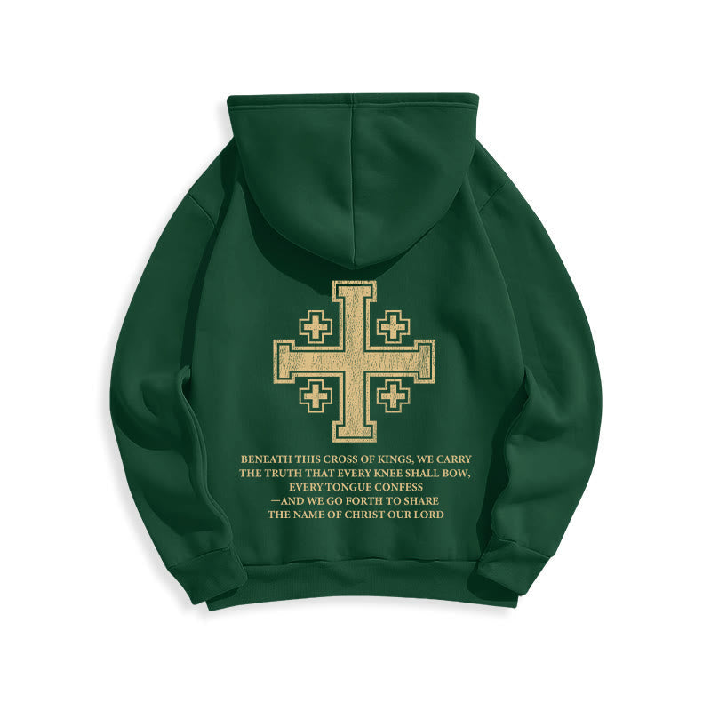Cross of Kings Faith Statement Fleece Lined Polyester Hoodie