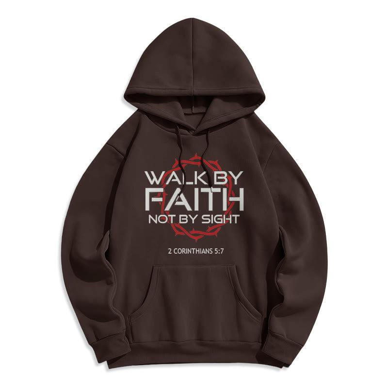 Faith-Driven Walk By Faith Fleece Lined Polyester Hoodie