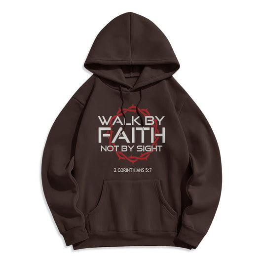 Faith-Driven Walk By Faith Fleece Lined Polyester Hoodie