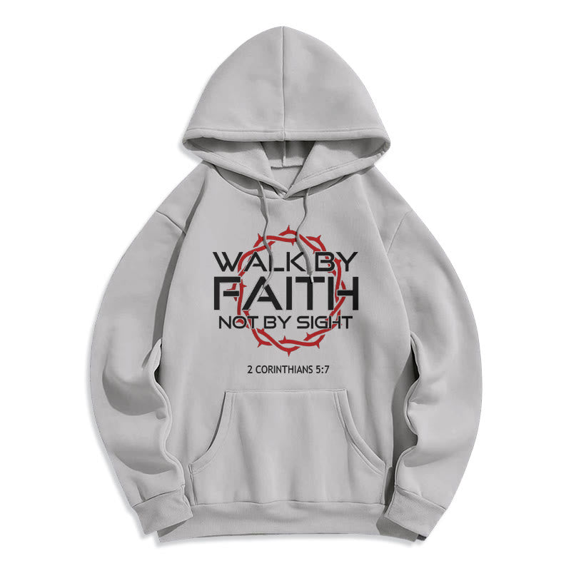 Faith-Driven Walk By Faith Fleece Lined Polyester Hoodie