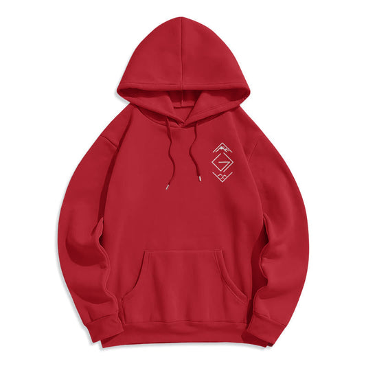 Mountain & Symbol Faith-Inspired Fleece Lined Polyester Hoodie