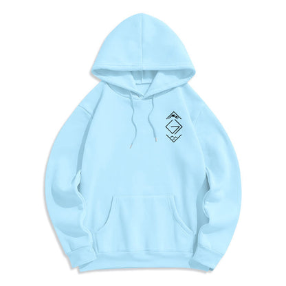 Mountain & Symbol Faith-Inspired Fleece Lined Polyester Hoodie