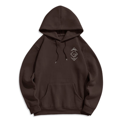 Mountain & Symbol Faith-Inspired Fleece Lined Polyester Hoodie
