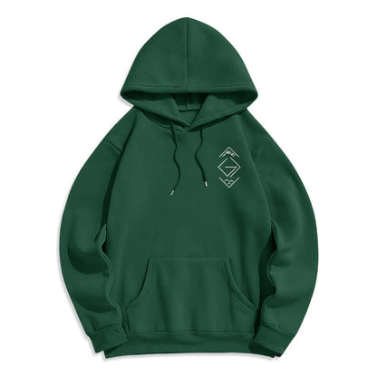 Mountain & Symbol Faith-Inspired Fleece Lined Polyester Hoodie