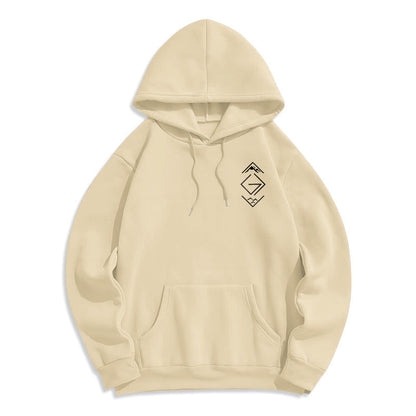 Mountain & Symbol Faith-Inspired Fleece Lined Polyester Hoodie