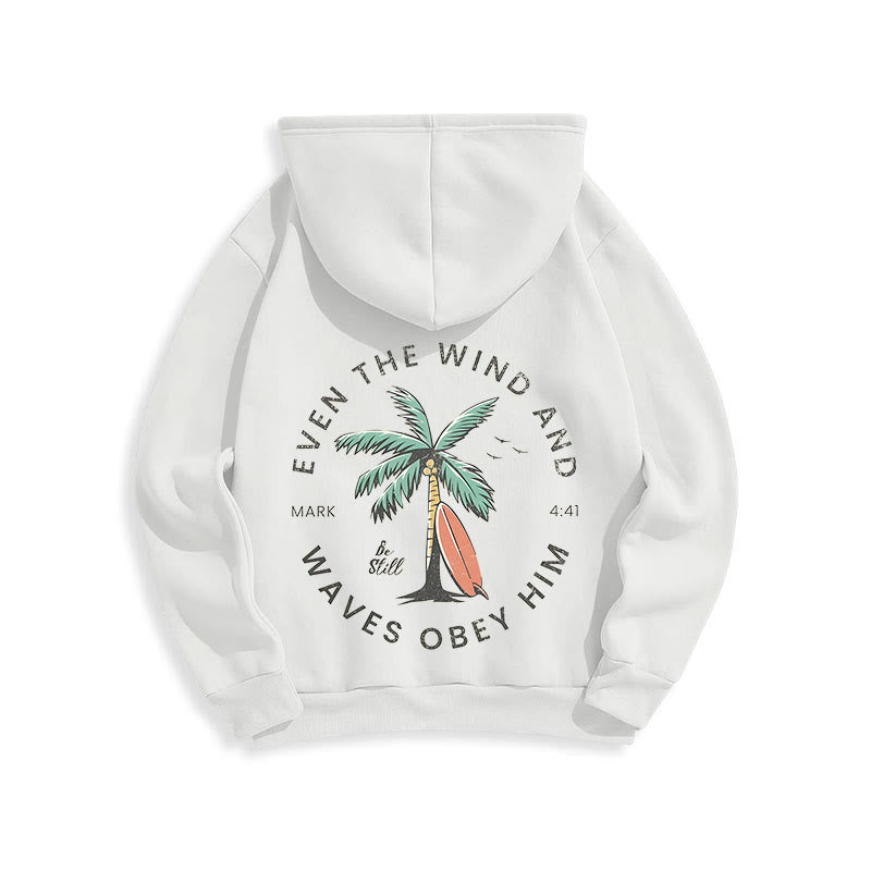 Scripture & Coastal Be Still Fleece Lined Polyester Hoodie