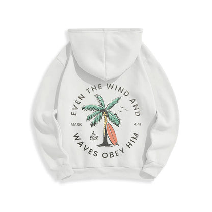 Scripture & Coastal Be Still Fleece Lined Polyester Hoodie
