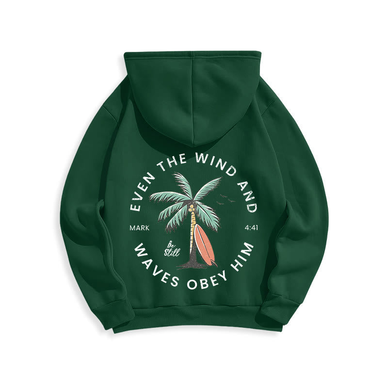 Scripture & Coastal Be Still Fleece Lined Polyester Hoodie