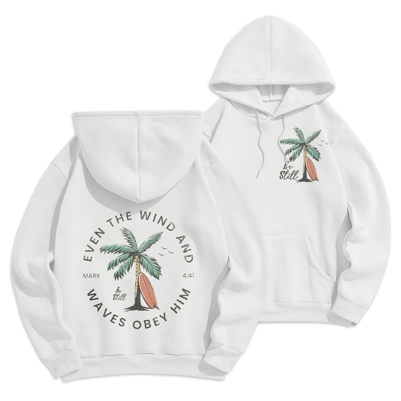 Scripture & Coastal Be Still Fleece Lined Polyester Hoodie