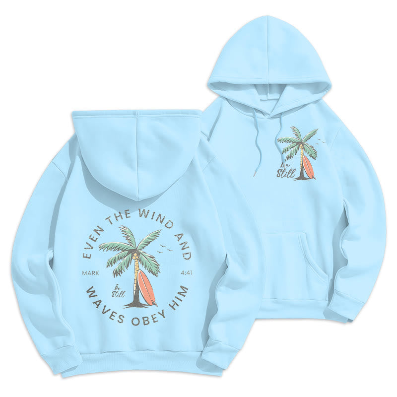 Scripture & Coastal Be Still Fleece Lined Polyester Hoodie