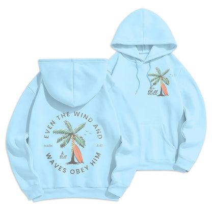 Scripture & Coastal Be Still Fleece Lined Polyester Hoodie