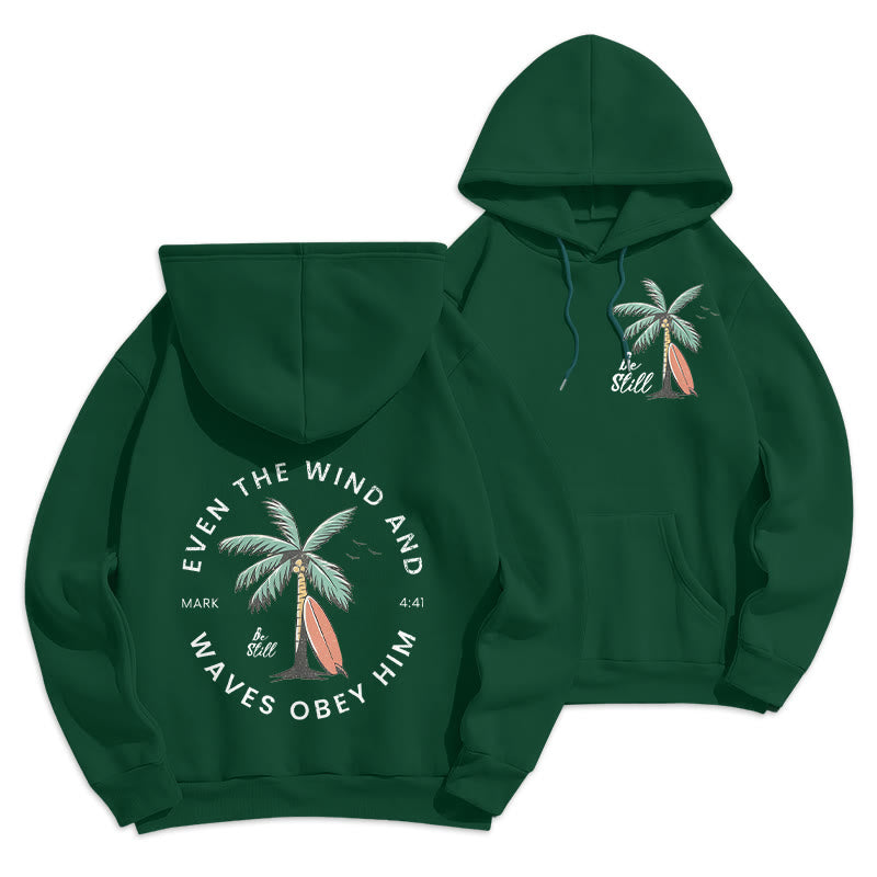 Scripture & Coastal Be Still Fleece Lined Polyester Hoodie