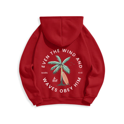 Scripture & Coastal Be Still Fleece Lined Polyester Hoodie