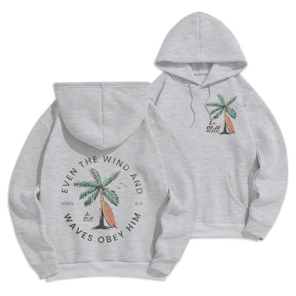 Scripture & Coastal Be Still Fleece Lined Polyester Hoodie