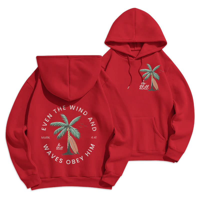 Scripture & Coastal Be Still Fleece Lined Polyester Hoodie