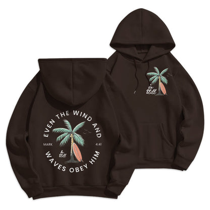 Scripture & Coastal Be Still Fleece Lined Polyester Hoodie