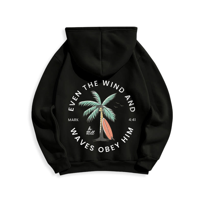 Scripture & Coastal Be Still Fleece Lined Polyester Hoodie