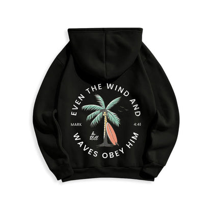 Scripture & Coastal Be Still Fleece Lined Polyester Hoodie