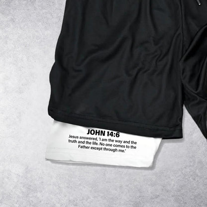 Christianartworkshop John 14:6 Faith Performance Shorts with Jesus & Cross Design: Wear Devotion Daily