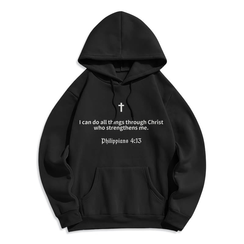 Philippians 4:13 Faith Fleece Lined Polyester Hoodie