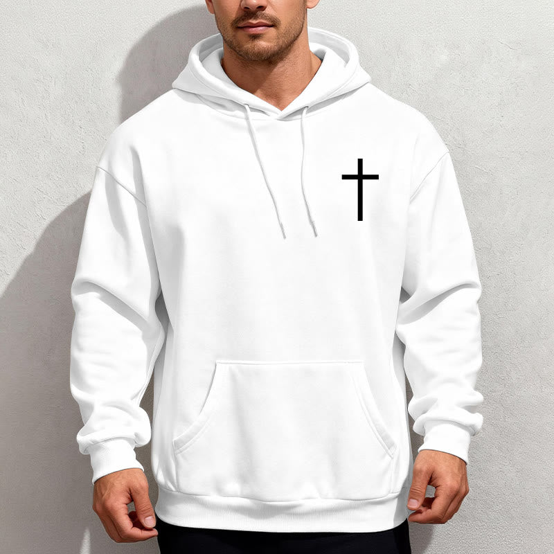 Quotation Style Bold Faith in Philippians 413 Fleece Lined Polyester Hoodie