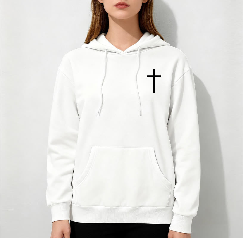 Quotation Style Bold Faith in Philippians 413 Fleece Lined Polyester Hoodie