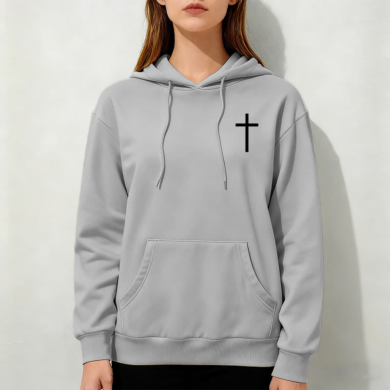 Quotation Style Bold Faith in Philippians 413 Fleece Lined Polyester Hoodie