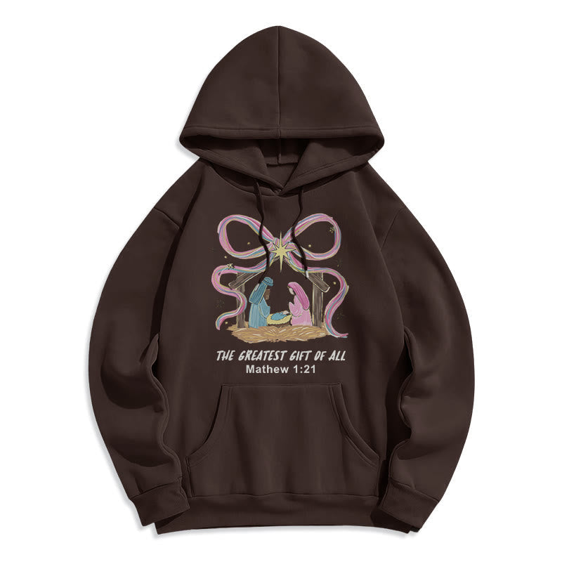The Greatest Gift of All Christmas Fleece Lined Polyester Hoodie