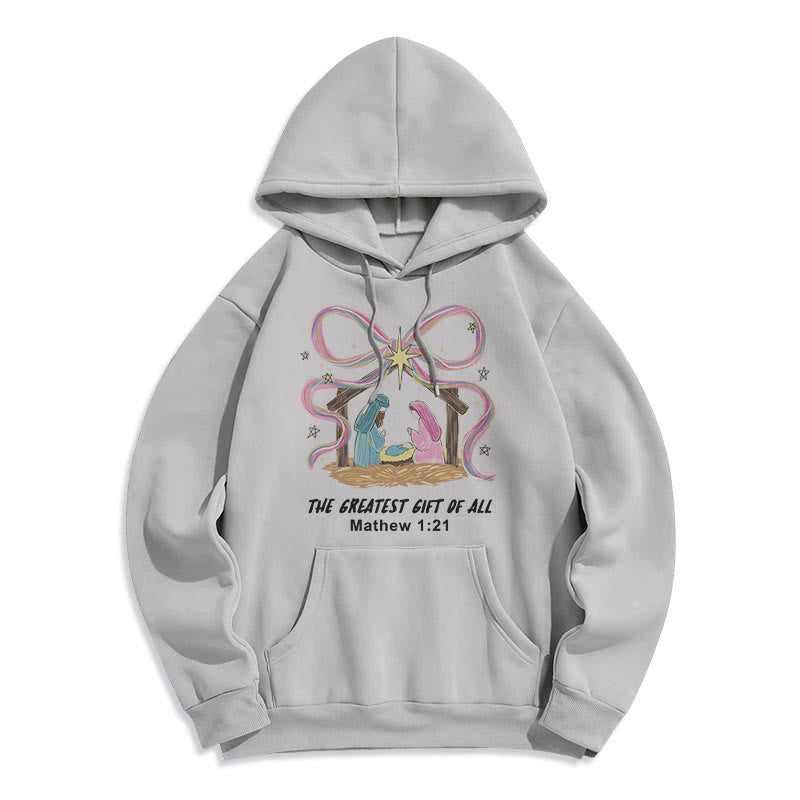 The Greatest Gift of All Christmas Fleece Lined Polyester Hoodie