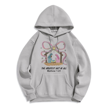 The Greatest Gift of All Christmas Fleece Lined Polyester Hoodie