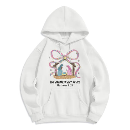 The Greatest Gift of All Christmas Fleece Lined Polyester Hoodie