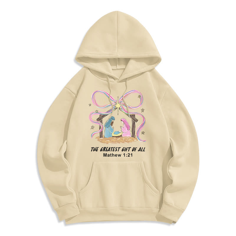 The Greatest Gift of All Christmas Fleece Lined Polyester Hoodie