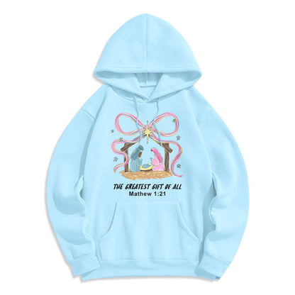 The Greatest Gift of All Christmas Fleece Lined Polyester Hoodie