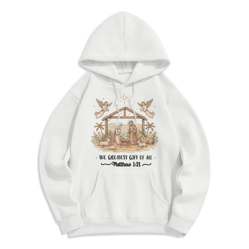 Christmas Matthew 1:2 Nativity Fleece Lined Polyester Hoodie