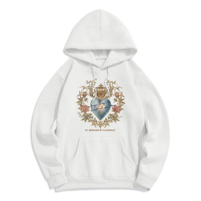 Sacred Heart & St. Bernard Fleece Lined Polyester Hoodie
