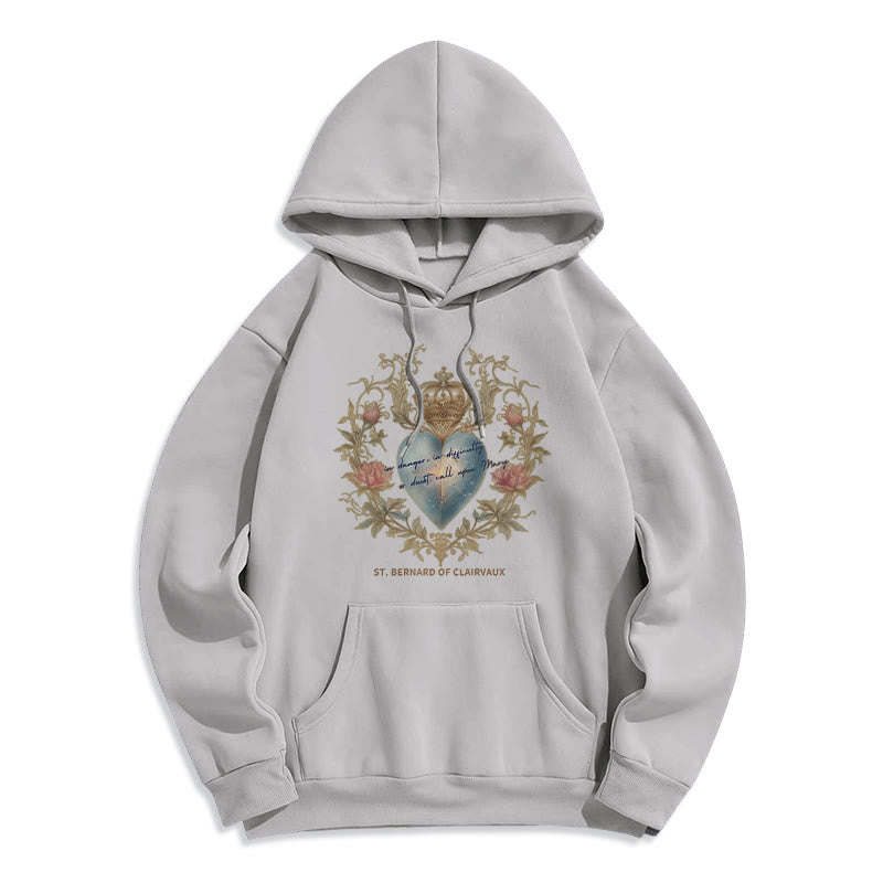 Sacred Heart & St. Bernard Fleece Lined Polyester Hoodie