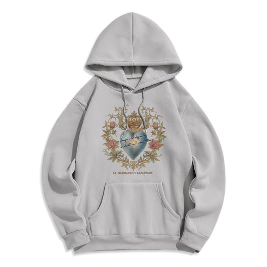 Sacred Heart & St. Bernard Fleece Lined Polyester Hoodie