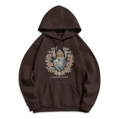 Sacred Heart & St. Bernard Fleece Lined Polyester Hoodie