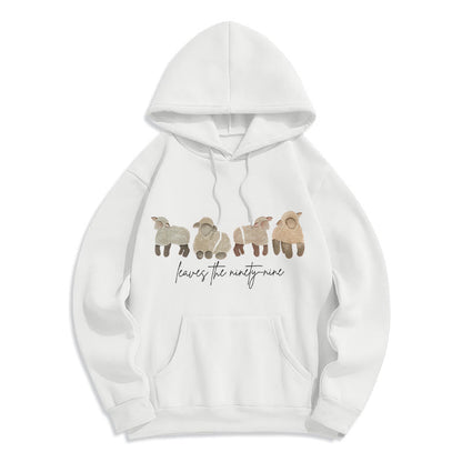 Sheep & Shepherd Phrase Fleece Lined Polyester Hoodie