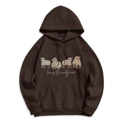 Sheep & Shepherd Phrase Fleece Lined Polyester Hoodie