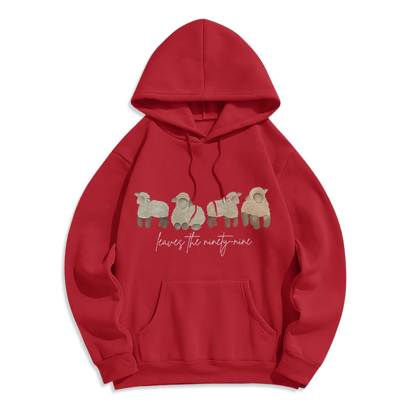 Sheep & Shepherd Phrase Fleece Lined Polyester Hoodie