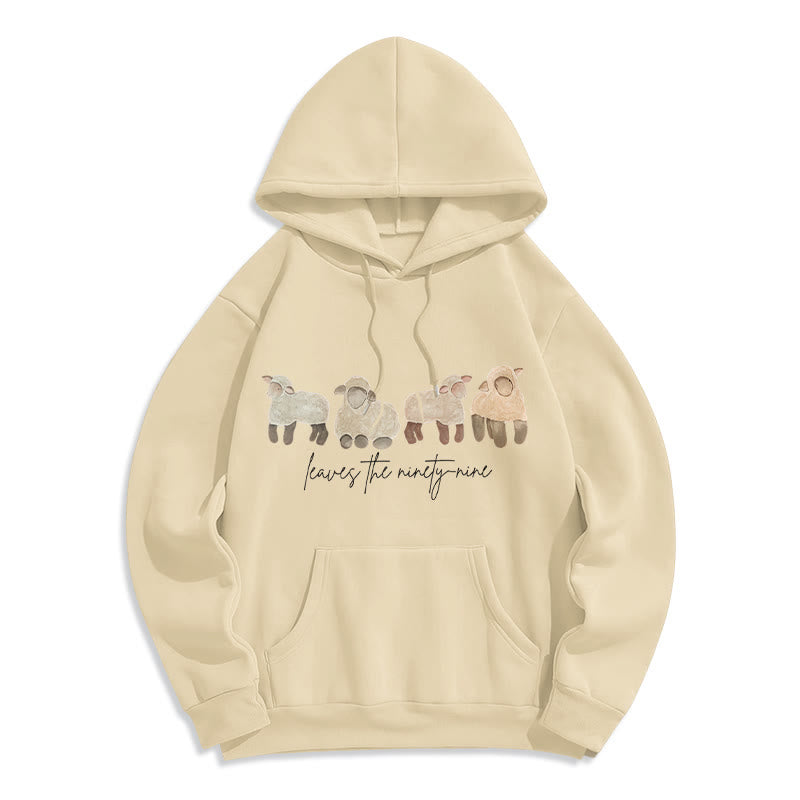 Sheep & Shepherd Phrase Fleece Lined Polyester Hoodie
