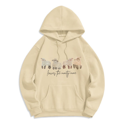 Sheep & Shepherd Phrase Fleece Lined Polyester Hoodie