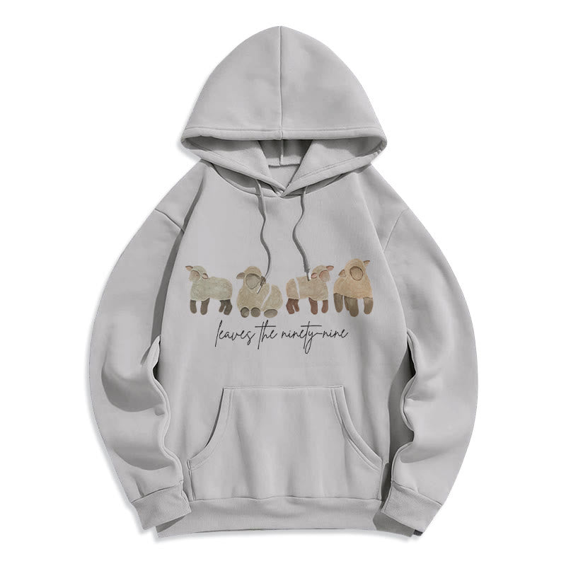 Sheep & Shepherd Phrase Fleece Lined Polyester Hoodie