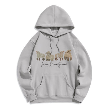 Sheep & Shepherd Phrase Fleece Lined Polyester Hoodie