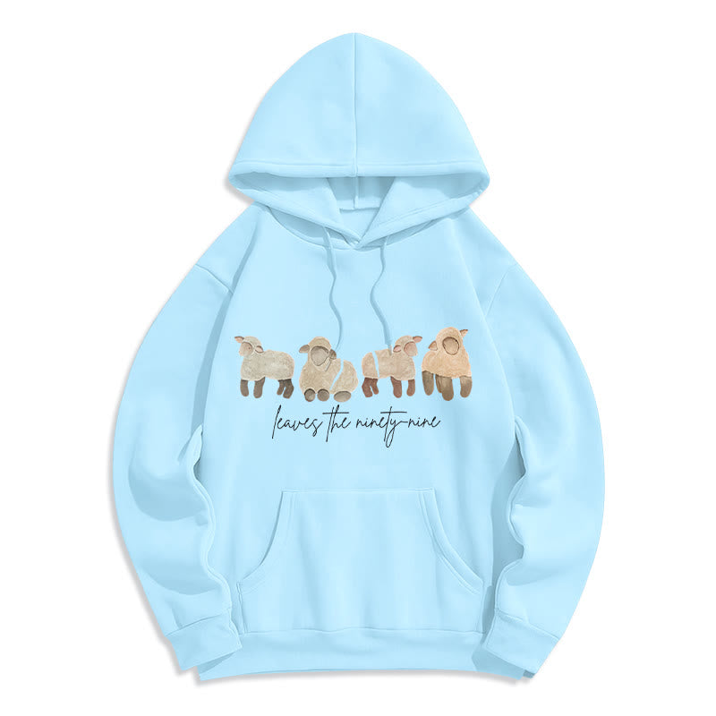 Sheep & Shepherd Phrase Fleece Lined Polyester Hoodie