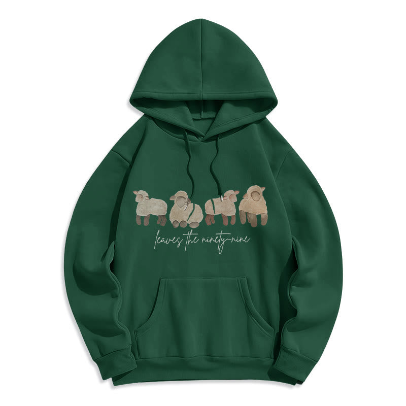 Sheep & Shepherd Phrase Fleece Lined Polyester Hoodie