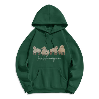 Sheep & Shepherd Phrase Fleece Lined Polyester Hoodie